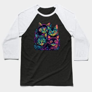 Colorful melting Cat with UV color designe #2 Baseball T-Shirt